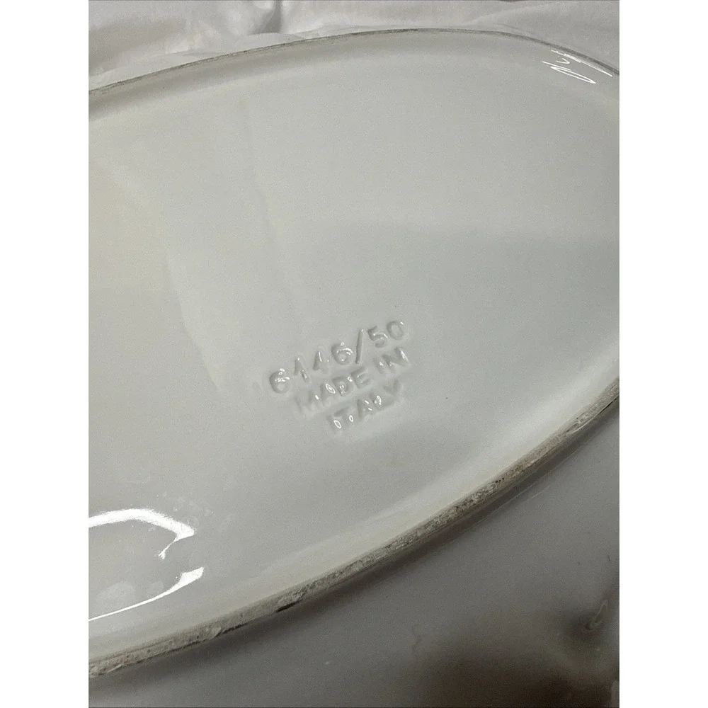 VTG Intrada Italy Aglio Garlic Ceramic Platter Hand Painted Majolica Oval 19